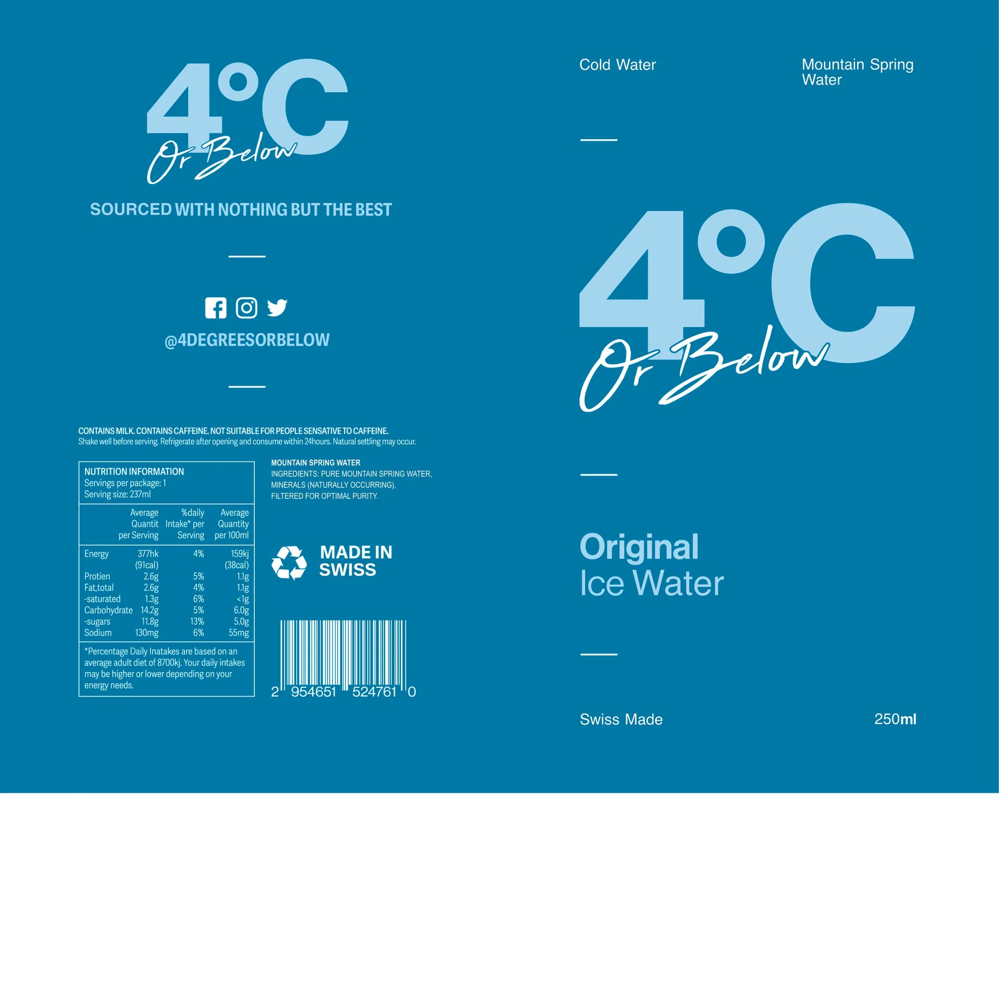 4°C Or Below — Le wrap à plat