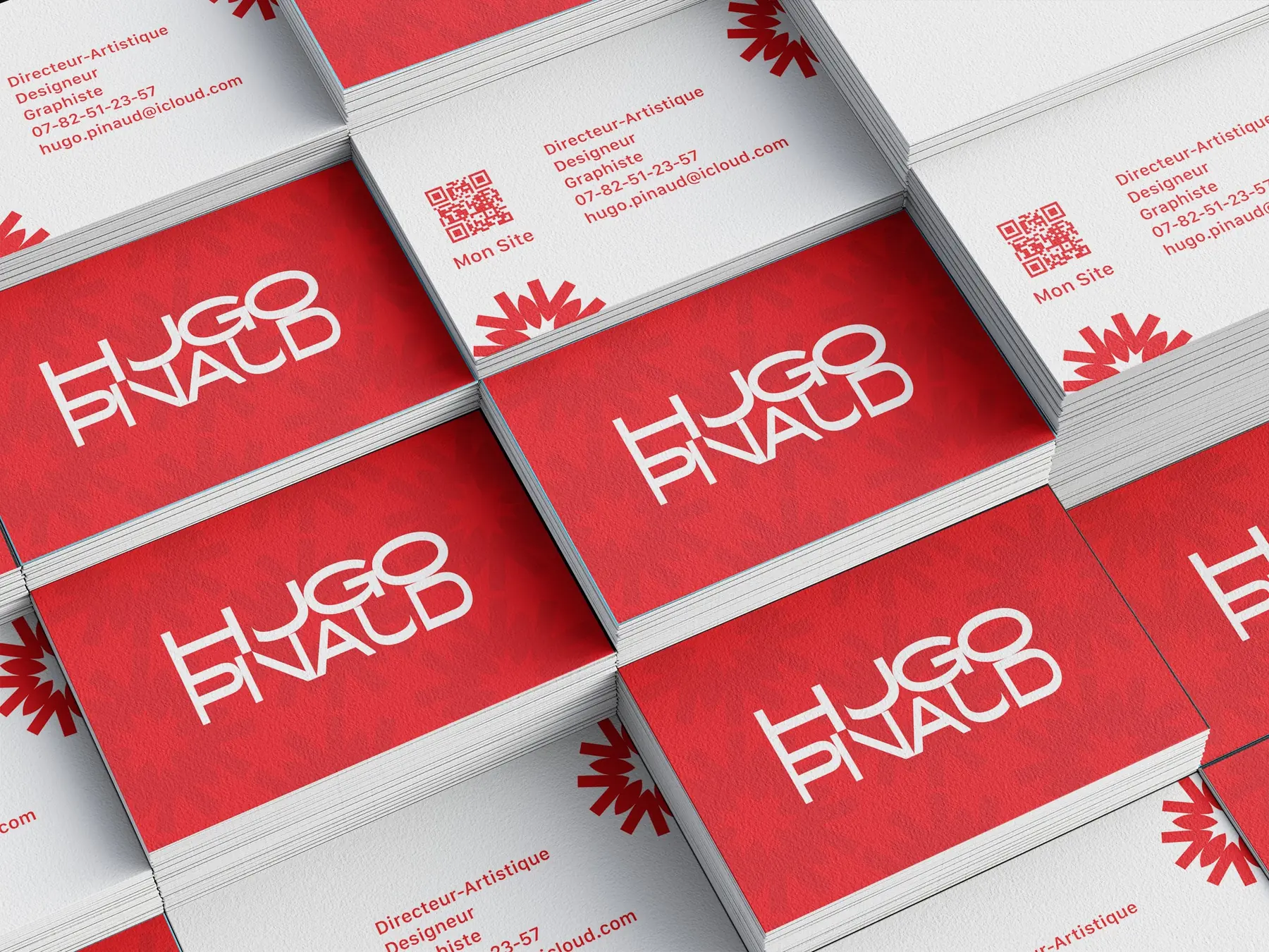 Identité 2026 — Business cards, red front