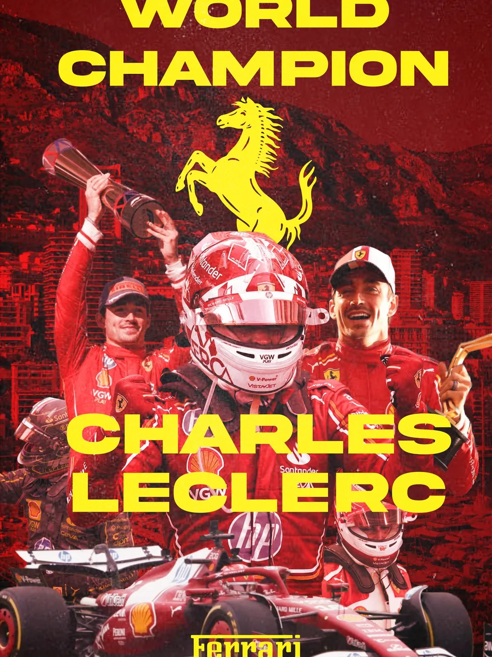 Charles Leclerc — L'affiche du titre mondial de Charles Leclerc, avant l'heure