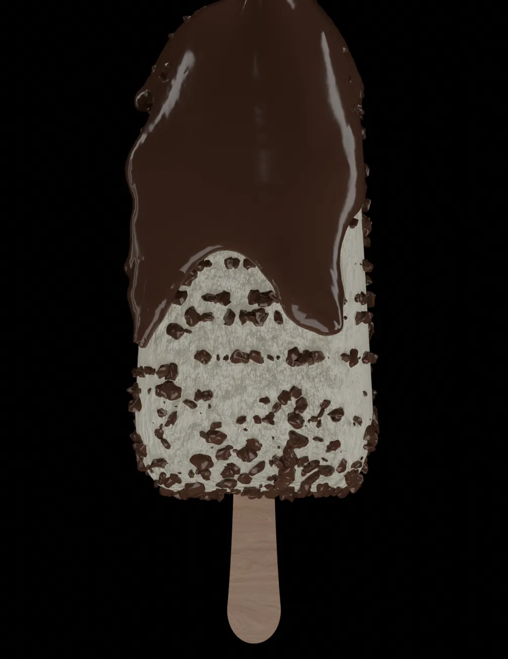 Yunm — Publicité et identité d'une glace au caramel, nappage chocolat, entièrement sous Blender